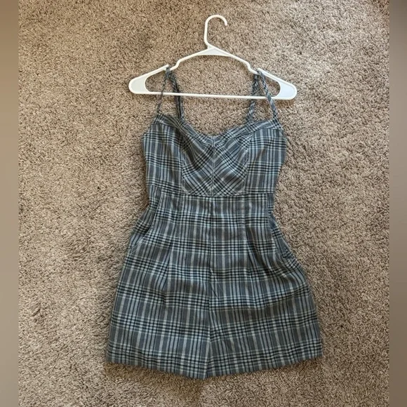 Urban Outfitters Plaid Lace-Up Romper - Picture 3 of 5